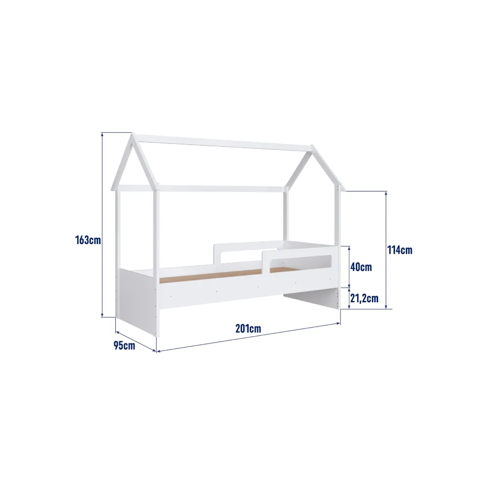 Cama Solteiro Completa Móveis Montessoriana CCM010BCBC Branco