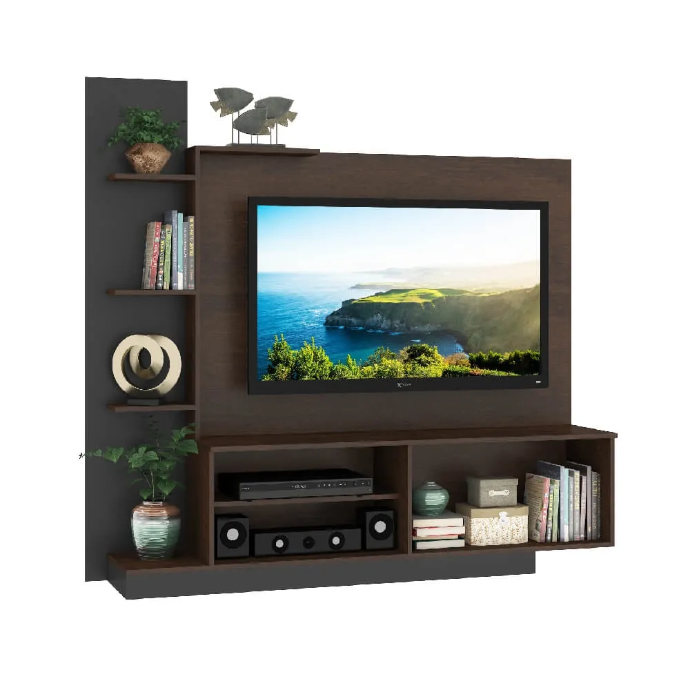 Painel para TV até 55" Fellicci HT100 com 2 Portas Rústico/Grafite SE