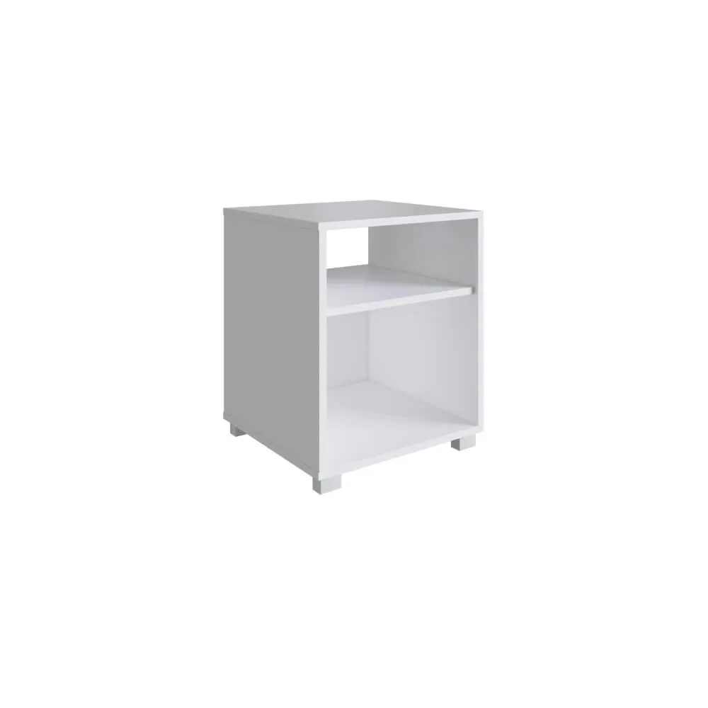 Mesa de Cabeceira Completa Móveis Siena CB210BCBC com Prateleira Branco SE