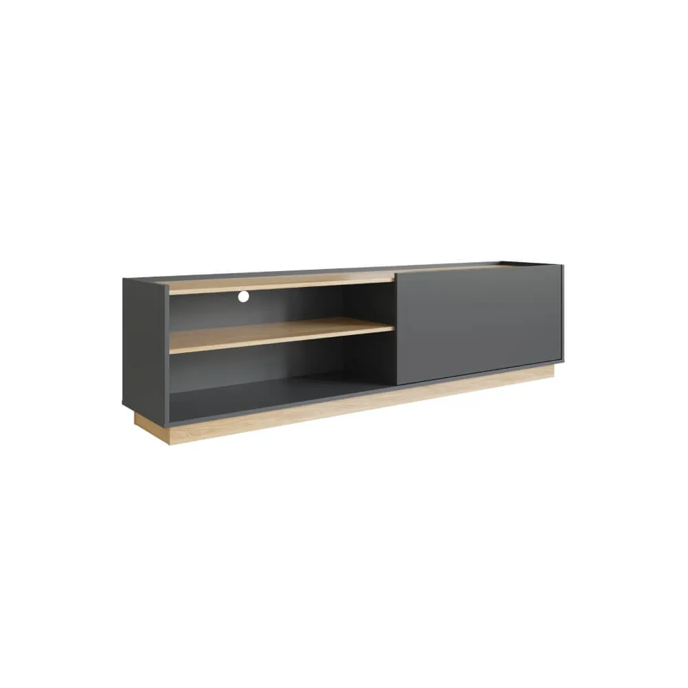 Rack para TV até 55" Completa Móveis Asti RK001GFOA c/Porta Basculante Grafite OAK