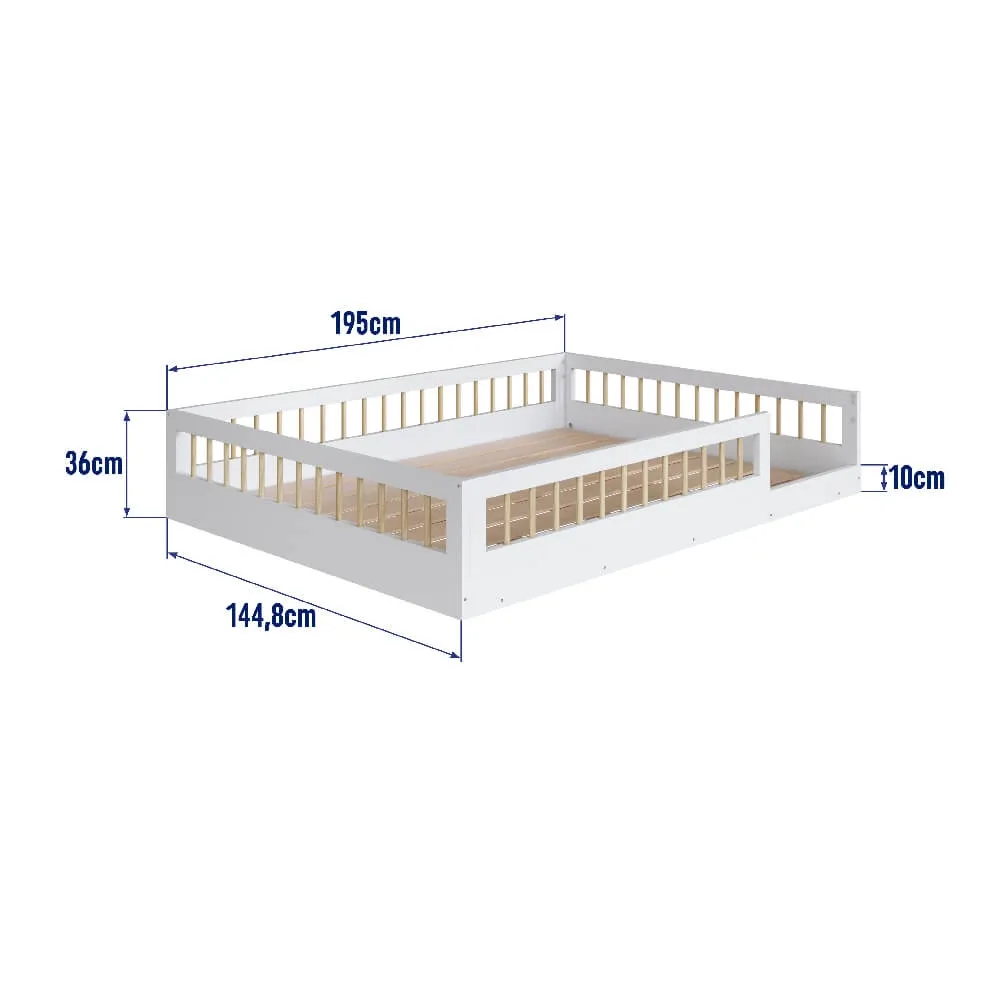 Cama Casal Completa Móveis Montessoriana Affeto AFT009BCBC Branco SE