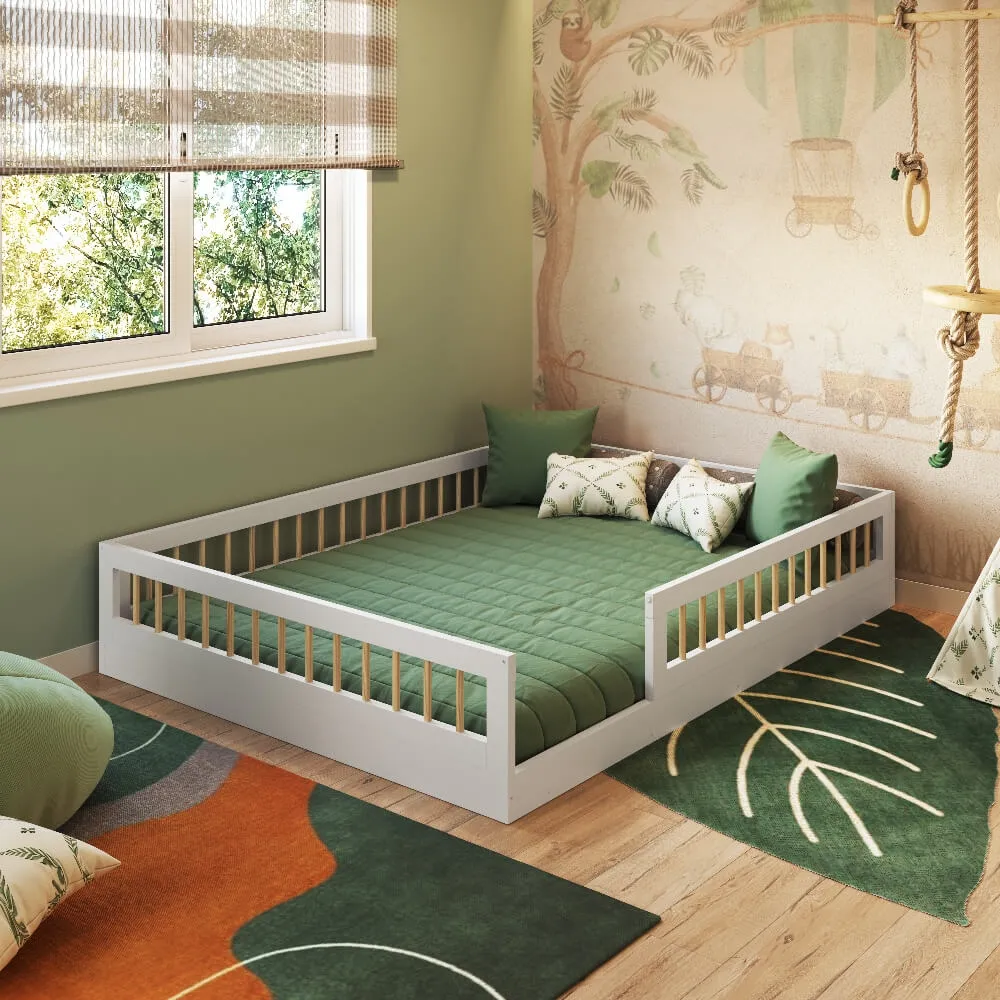 Cama Casal Completa Móveis Montessoriana Affeto AFT009BCBC Branco SE