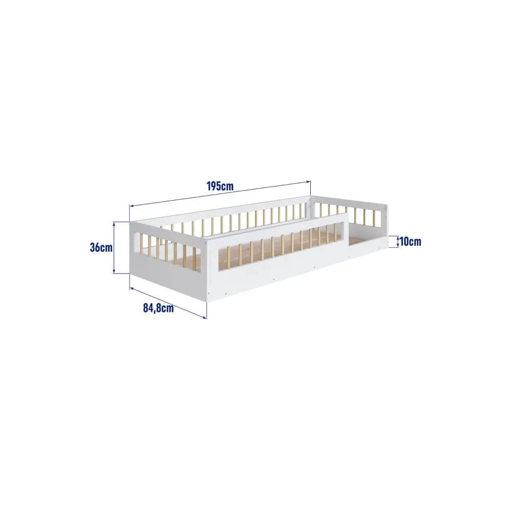 Cama Solteiro Completa Móveis Montessoriana Affeto AFT008BCBC Branco SE