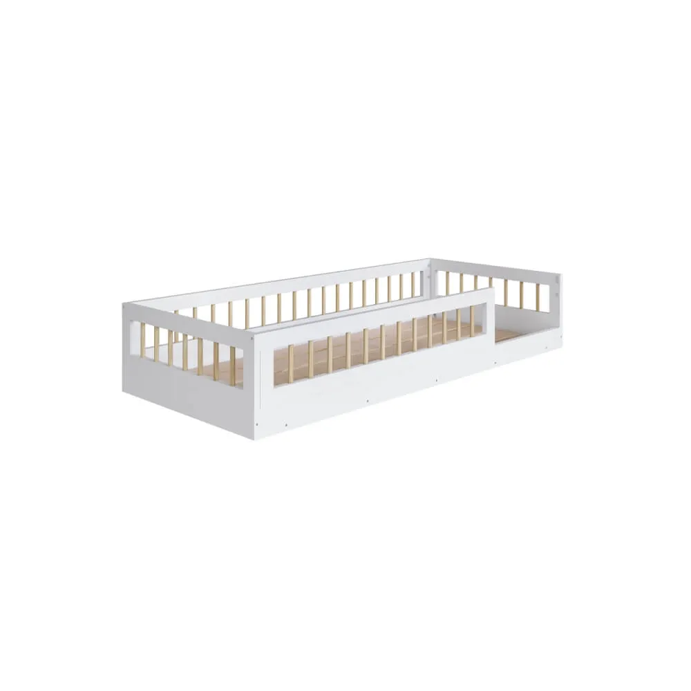 Cama Solteiro Completa Móveis Montessoriana Affeto AFT008BCBC Branco