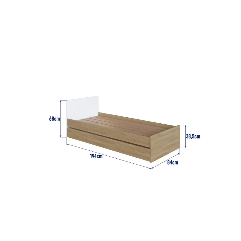 Berço Multifuncional Completa Móveis c/Cama Auxiliar BB023AVBC Aveiro OAK/Branco SE