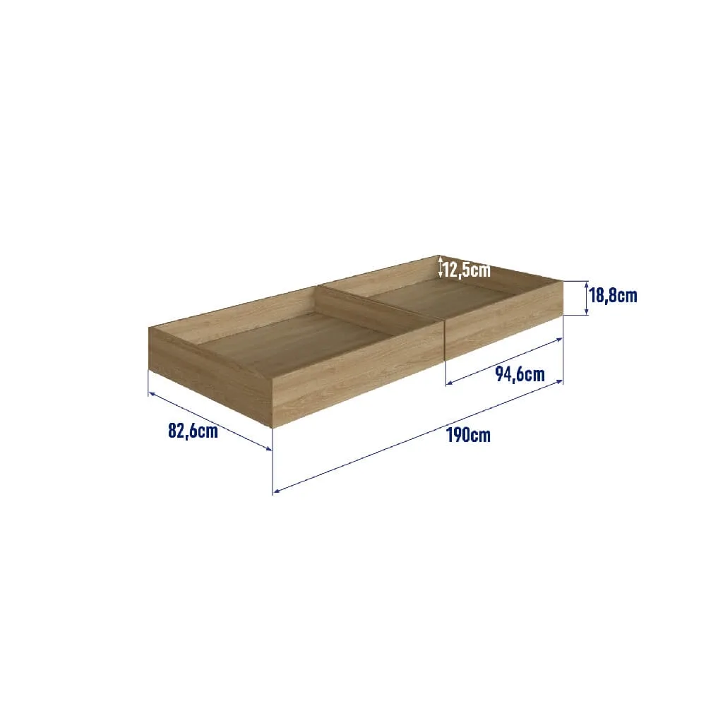 Conjunto de Gavetões 2UN Individuais Completa Móveis BI002AVAV Aveiro OAK SE