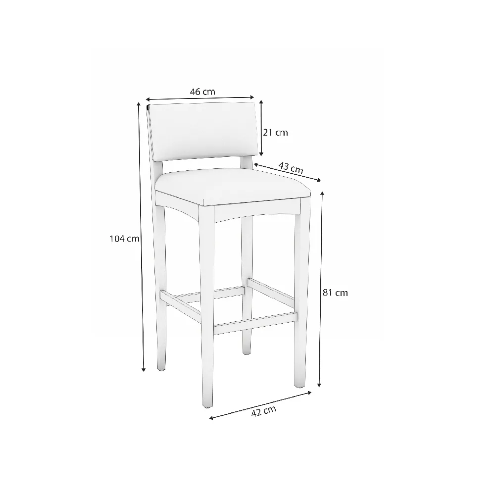 Banqueta Alta Kappesberg Noa 1BMM004CA Estofada A040 - Caqui SE