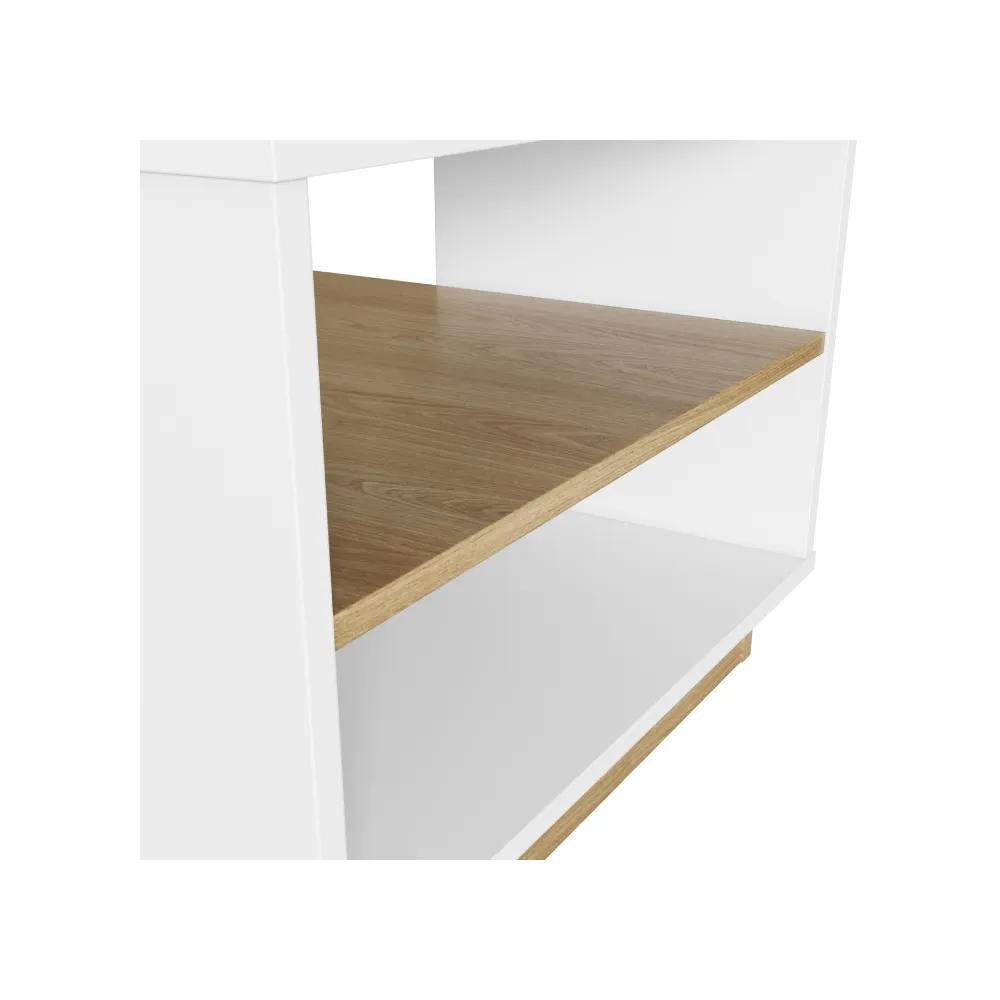 Mesa de Centro Retangular Completa Móveis Livorno MC002BCOA  Branco OAK