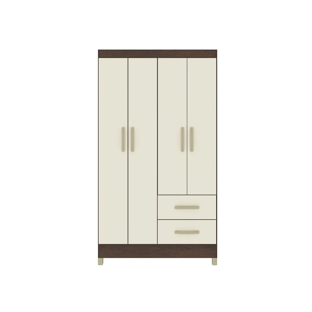 Guarda-Roupa 4 Portas Fellicci Veneza RP142 2 Gavetas Rustico/Champagne SE