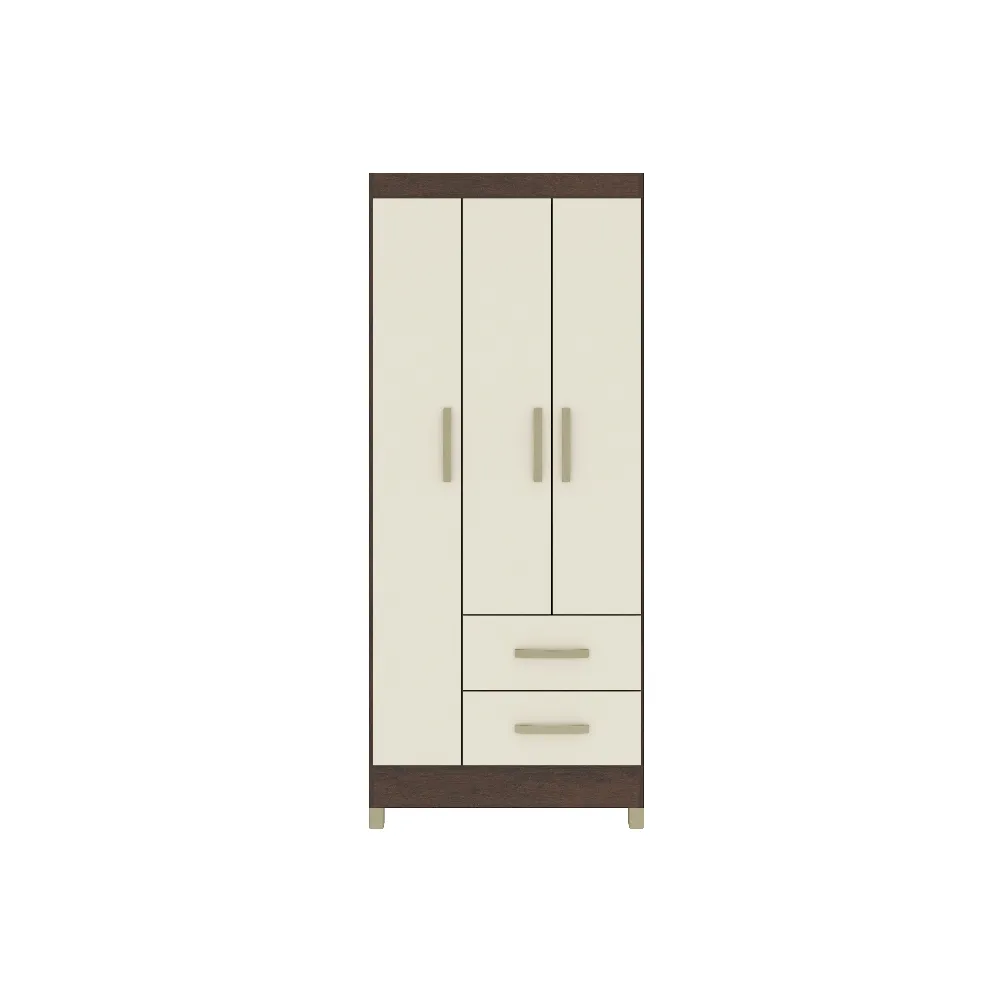 Guarda-Roupa 3 Portas Fellicci Mônaco RP132 2 Gavetas Rustico/Champagne SE