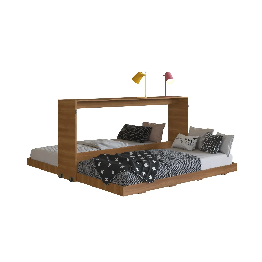 Cama Dupla Articulável Art In Móveis Horizontal Solteiro CS180 Nogal SE