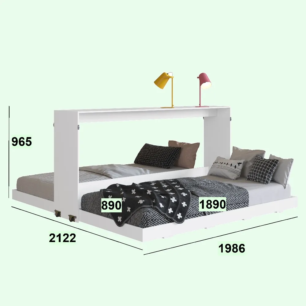 Cama Dupla Articulável Art In Móveis Horizontal Solteiro CS180 Branco SE