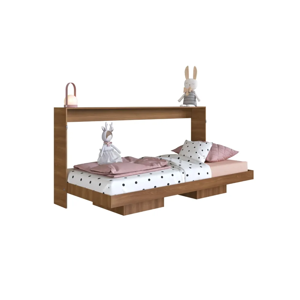 Cama Articulável Art In Móveis Horizontal Solteiro 90 Dallas Branco CH090 Nogal SE