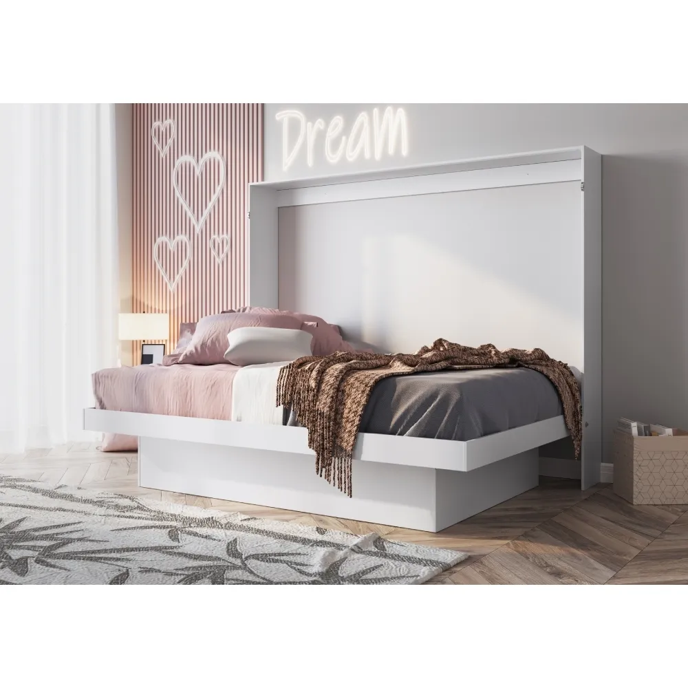 Cama Articulável Art In Móveis Horizontal Casal com Estação de Trabalho CE140 Branco SE