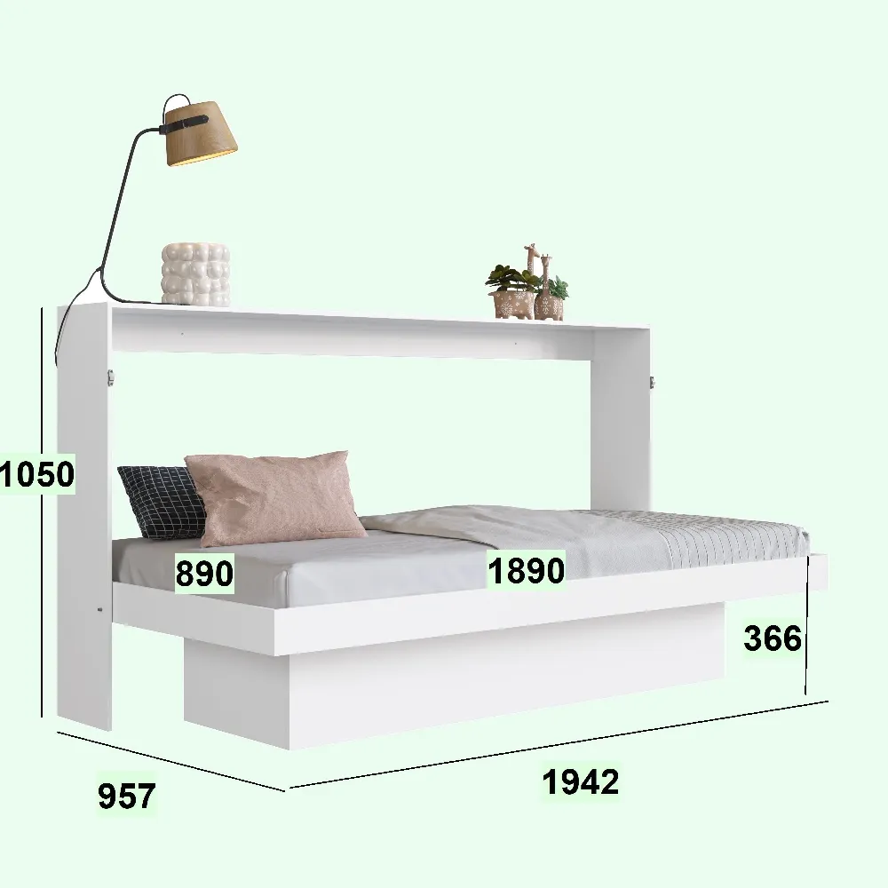 Cama Articulável Art In Móveis Horizontal Solteiro CE090 Branco SE