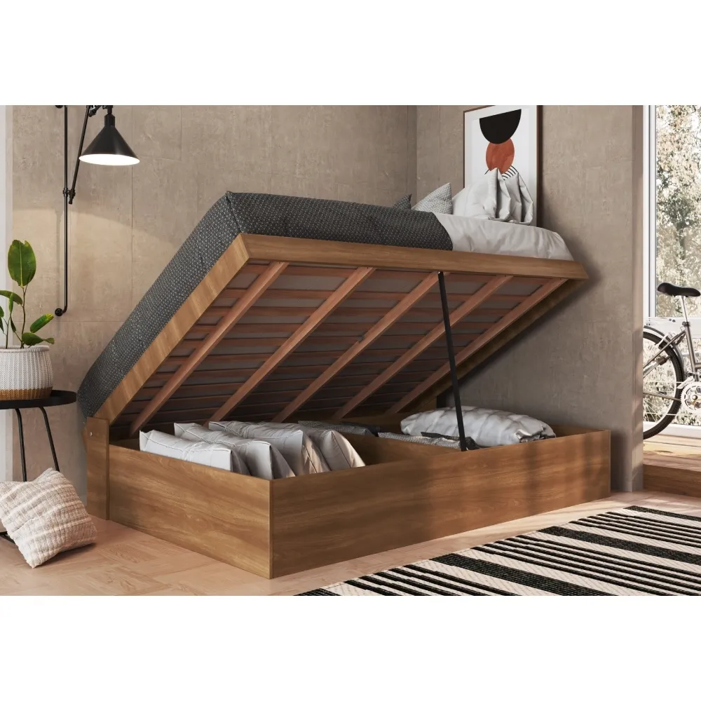 Cama Box Articulável Art In Móveis Casal CB140 Nogal SE