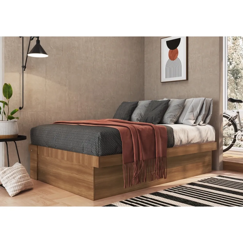 Cama Box Articulável Art In Móveis Casal CB140 Nogal SE