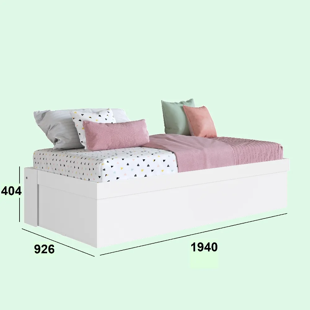 Cama Box Articulável Art In Móveis Solteiro CB090 Branco SE