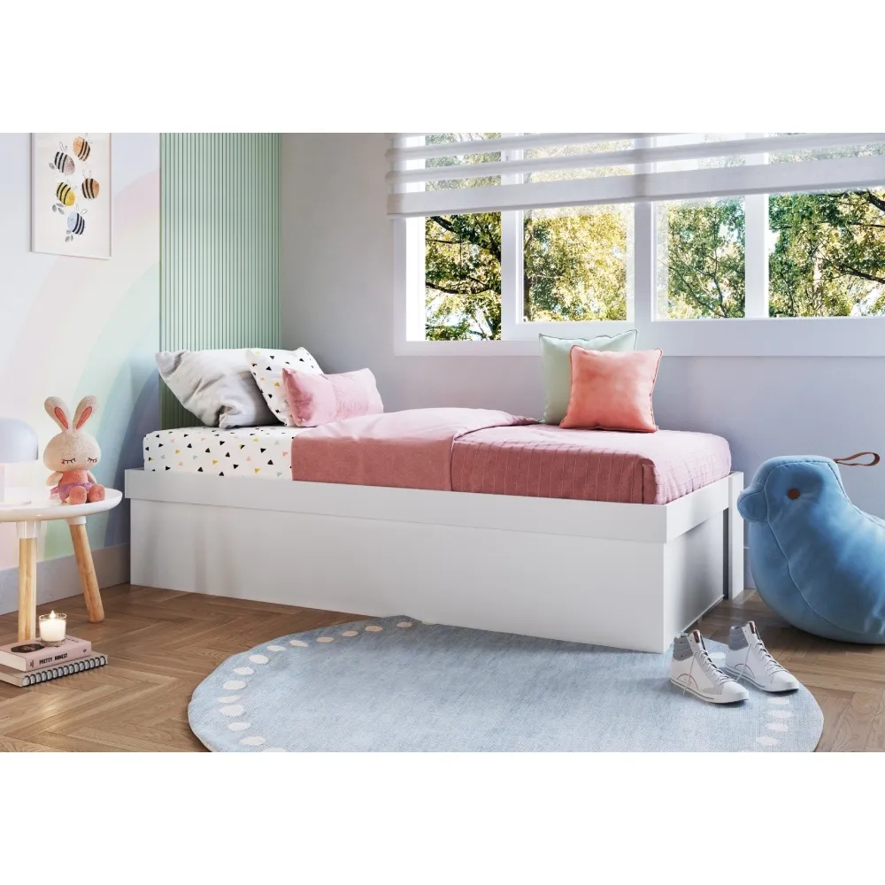 Cama Box Articulável Art In Móveis Solteiro CB090 Branco SE