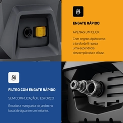Lavadora de Alta Pressão 1.500W Bico com Jato Regulável Wap Ousada WL-2610 Cinza