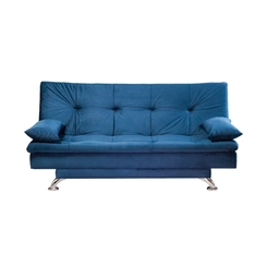 Sofá Vira-Cama 190cm Bressiani Vanessa P774 Azul