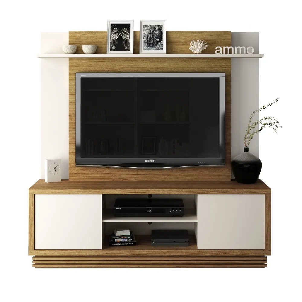 Home para TV até 65" Tecno Mobili 2 Portas e 1 Prateleira HO1001.0001 Natural/Off White SE