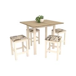 Conjunto com 4 Banquetas Baixas Móveis Canção T93 2904.054 Canela Ártico