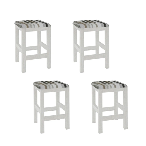 Conjunto com 4 Banquetas Baixas Móveis Canção T93 2904.054 Canela Ártico