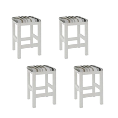 Conjunto com 4 Banquetas Baixas Móveis Canção T93 2904.054 Canela Ártico