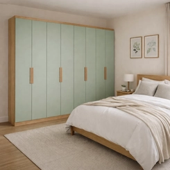 Guarda-Roupa 8 Portas THB Milan 5822 4 Gavetas Internas Capuccino/Menta