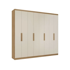 Guarda-Roupa 8 Portas THB Milan 4 Gavetas Capuccino/Off White SE
