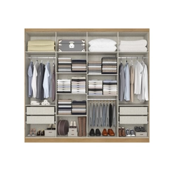 Guarda-Roupa 8 Portas THB Milan 4 Gavetas Capuccino/Off White SE