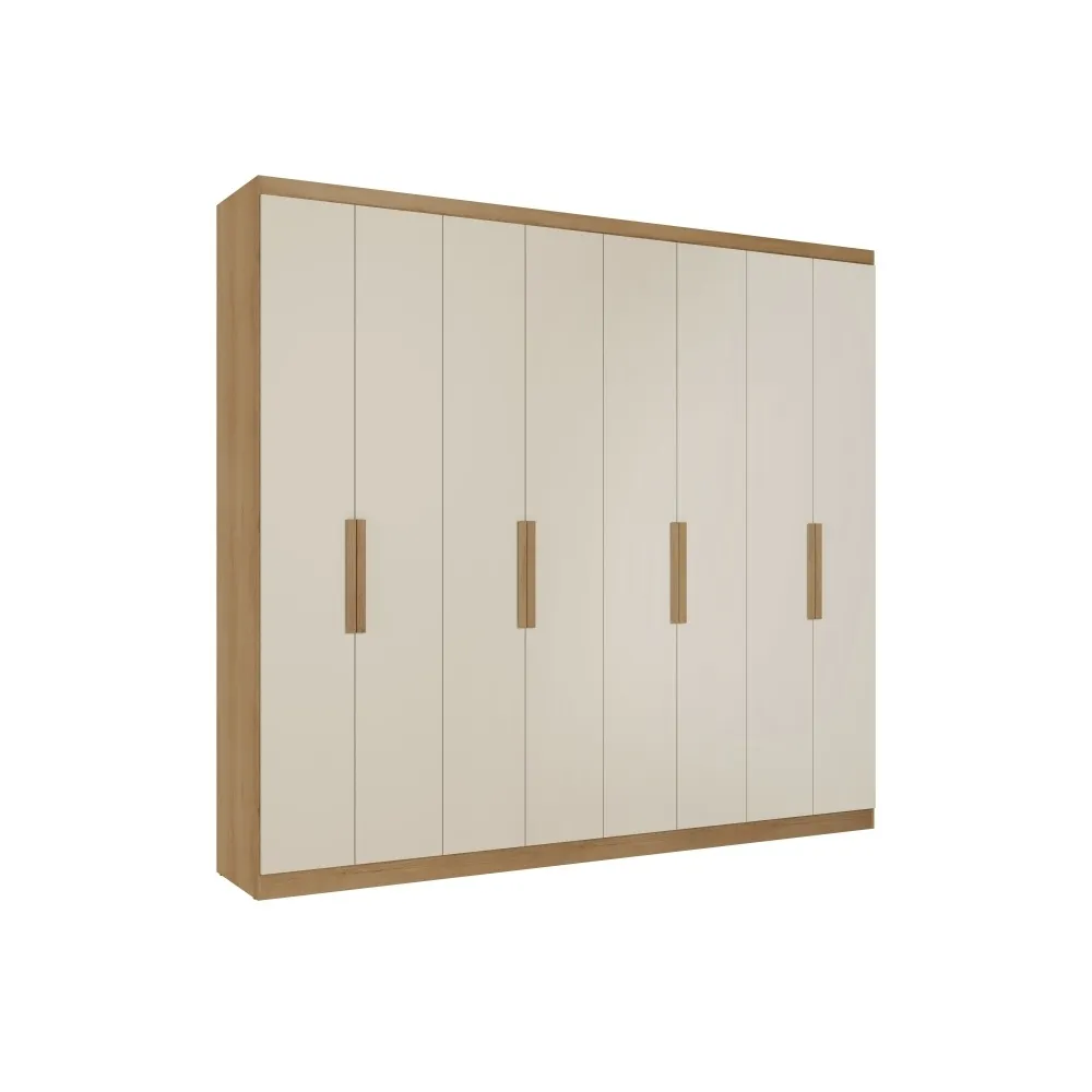 Guarda-Roupa 8 Portas THB Milan 5821 4 Gavetas Internas Capuccino/Off White SE