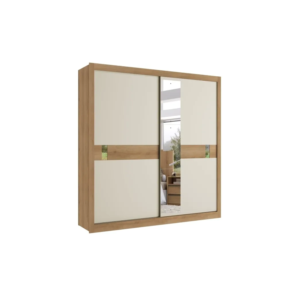 Guarda-Roupa 2 Portas THB Copenhagen 5804 4 Gavetas Internas Capuccino/Off White SE