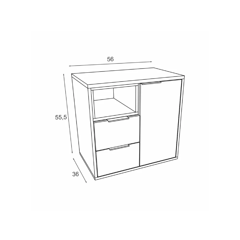 Conjunto de Banheiro Estilare Com Cuba CNJC3073-CICM 3 Portas Cinza/Carvalho/Mel SE