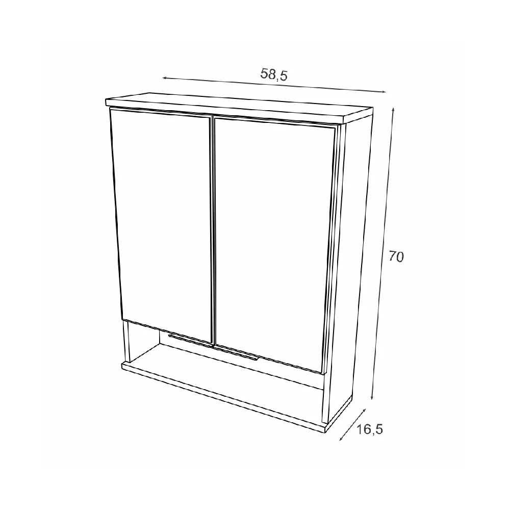 Conjunto de Banheiro Estilare Com Cuba CNJC3073-BRCM 3 Portas Branco/Carvalho/Mel SE