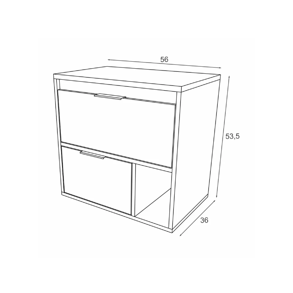 Conjunto de Banheiro Estilare Com Cuba CNJC3070-CICM 3 Portas Cinza/Carvalho/Mel SE