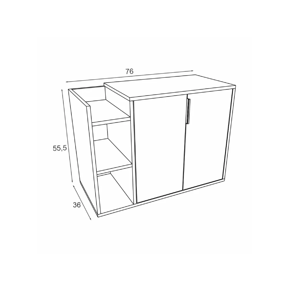 Conjunto de Banheiro Estilare Com Cuba CNJC3060-CICM 3 Portas Cinza/Carvalho/Mel SE