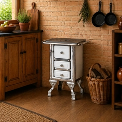 Fogão a Lenha Nº 0 Pequeno Sem Forno Maestro Minuano 00400 Branco
