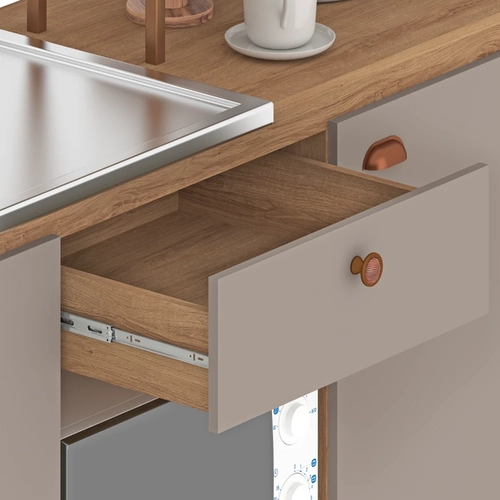 Cozinha Compacta Fellicci Iata 6 Portas 1 Gaveta CC180 Mel/Fendi