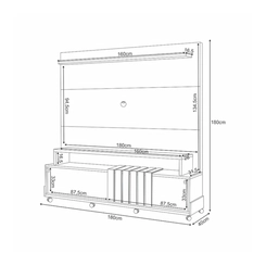 Home para TV até 65" HB Móveis Bold Cinamomo/Off White