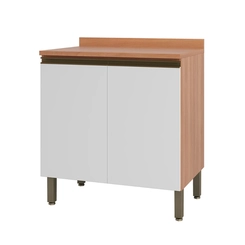 Balcão 80cm Telasul 2 Portas Macadâmia 914101-01 Freijó/Branco