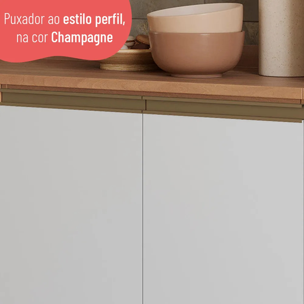 Balcão 80CM Thela 2 Portas Macadâmia 914101-01 Freijo/Branco