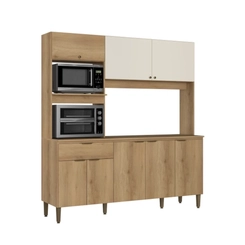 Cozinha Compacta THB Flórida 7 Portas e 1 Gaveta KCF102 Capuccino/Off White