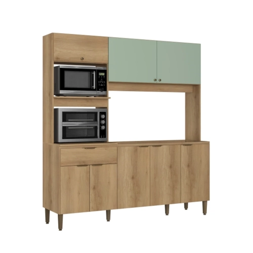 Cozinha Compacta THB Flórida 7 Portas e 1 Gaveta KCF100 Capuccino/Menta
