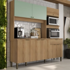 Cozinha Compacta THB Flórida 7 Portas e 1 Gaveta KCF100 Capuccino/Menta