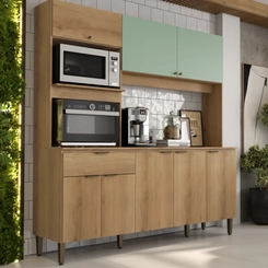 Cozinha Compacta THB Flórida 7 Portas e 1 Gaveta KCF100 Capuccino/Menta