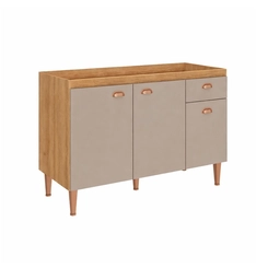 Balcão 120cm Fellicci 3 Portas Marti 1800 Mel/Fendi