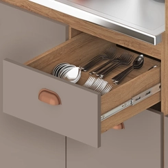 Balcão 120cm Fellicci 3 Portas Marti 1800 Mel/Fendi