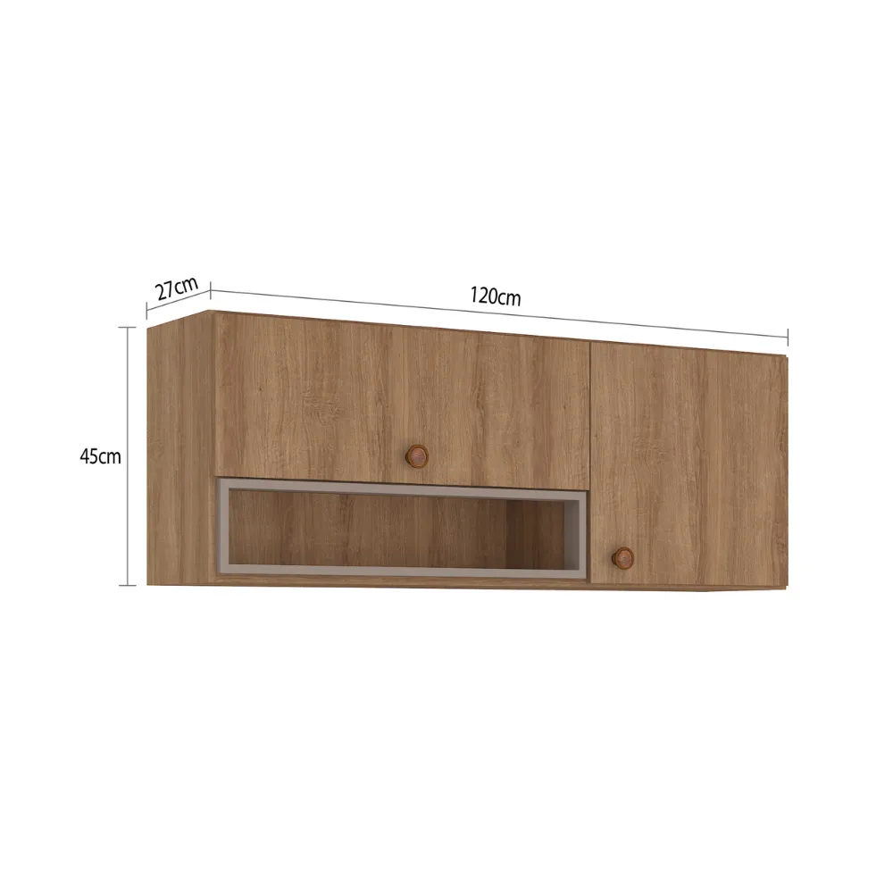 Aéreo 120CM Fellicci Marti 2 Portas 1801-ML/FE Mel/Fendi